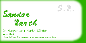 sandor marth business card