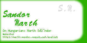 sandor marth business card